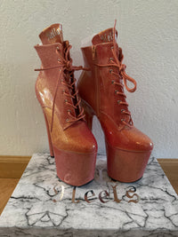 Queen’s Closet - Hella Heels Peachy Glitterati Ankle Boot