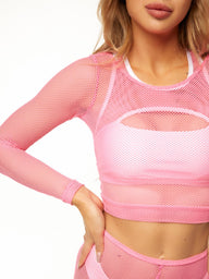 Jaya Course Mesh Top - Hot Pink