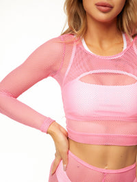 Jaya Course Mesh Top - Hot Pink