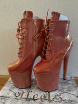Queen’s Closet - Hella Heels Peachy Glitterati Ankle Boot