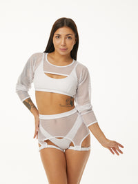 Mesh Garter - White