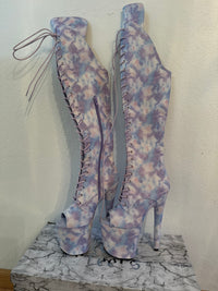 Queen’s Closet - Hella Heels Purple Clouds Over Knee Boot